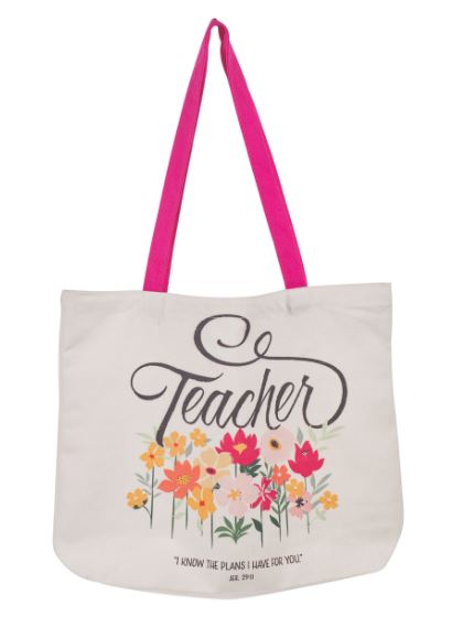 TEACHER CANVAS T0TE BAG "I Kow the Plan I Have for You"