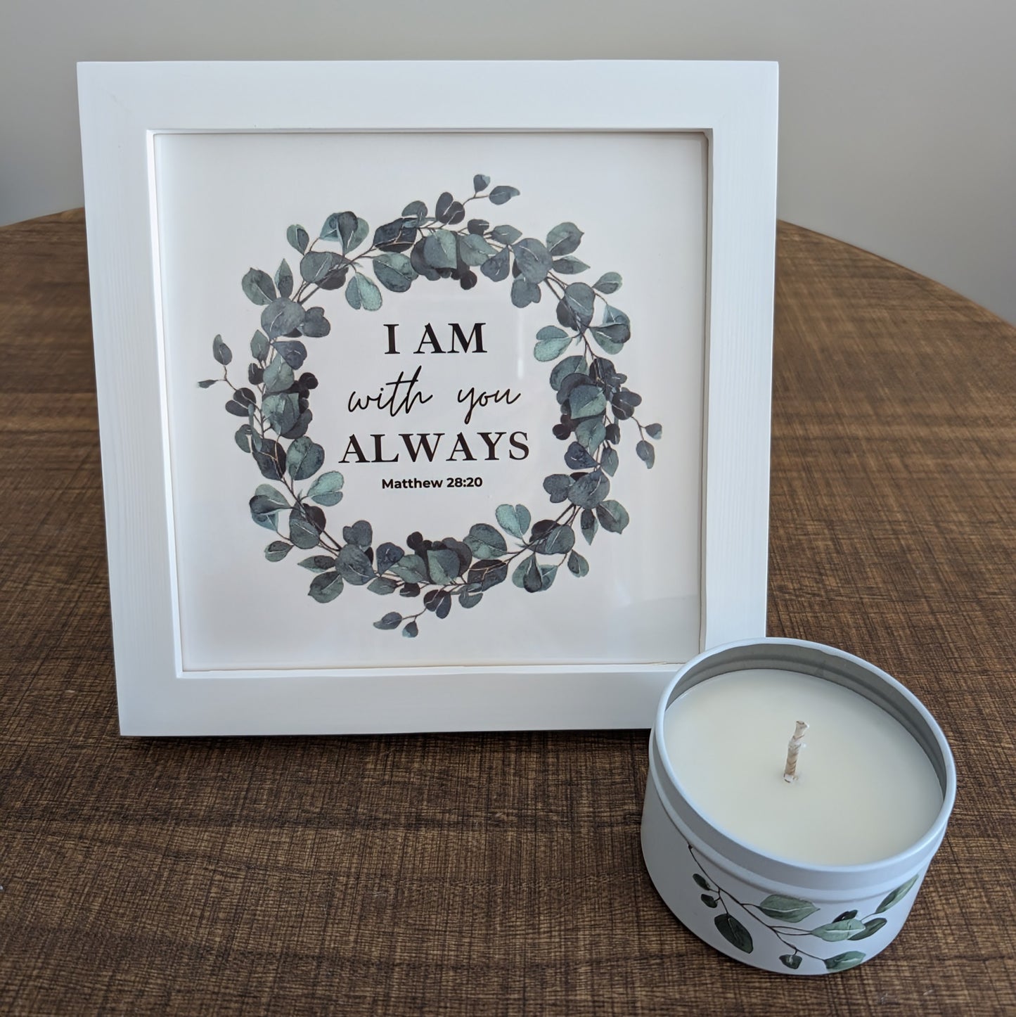 " I AM WITH YOU ALWAYS" Desktop or Wall Framed Decor-Cotton & Blossom Collection