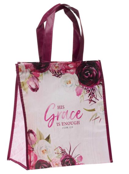 "HIS GRACE IS ENOUGH" Shopping Tote Bag