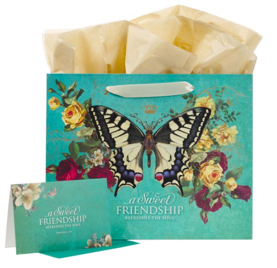 "HOPE BUTTERFLY" SWEET FRIENDSHIP Gift bag and Note card