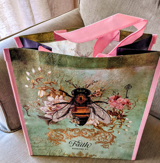 "GARDEN BEE" Faith Shopping Tote Bag