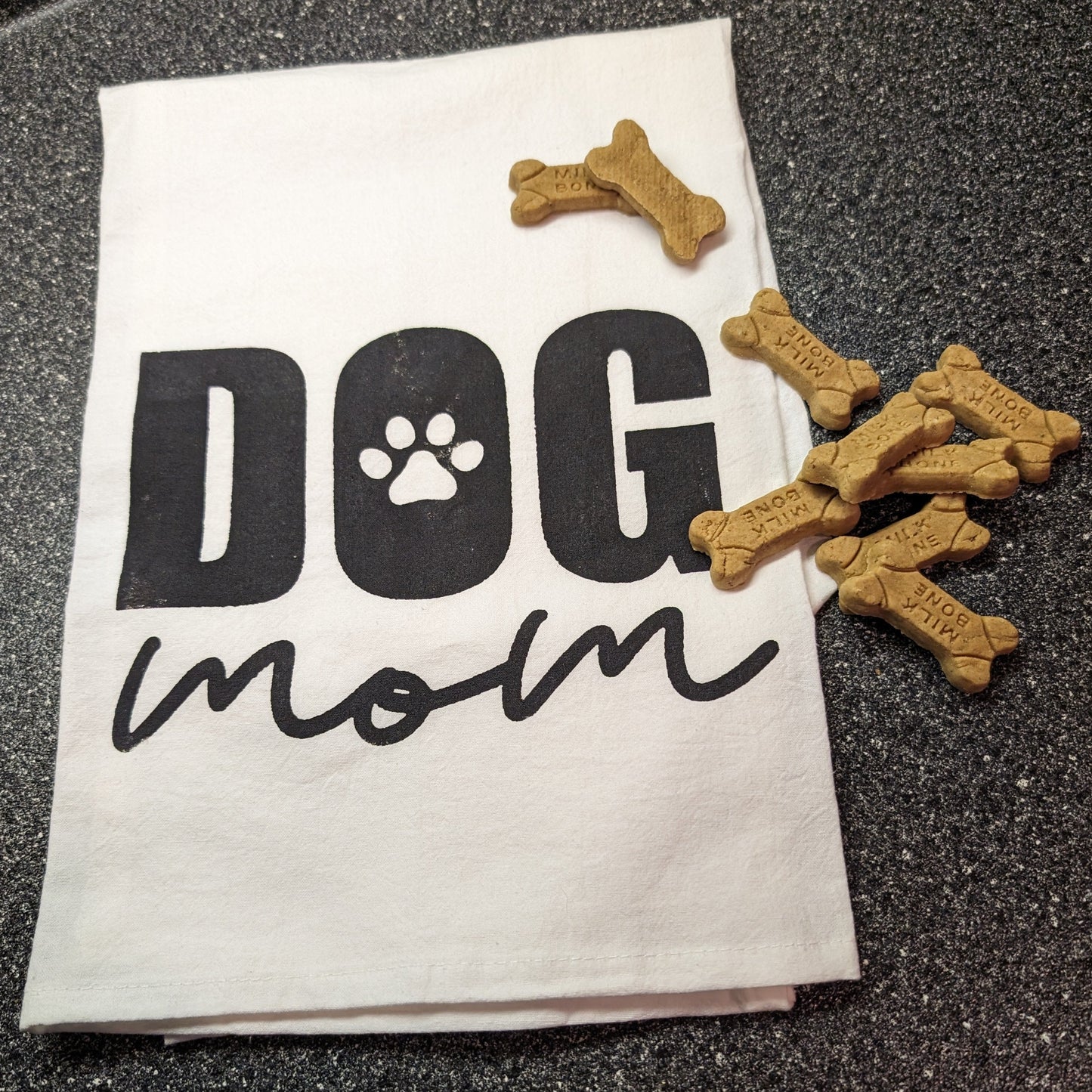 HANDCRAFTED "DOG-MOM" Flour Sack Tea Towel-Cotton & Blossom Collection