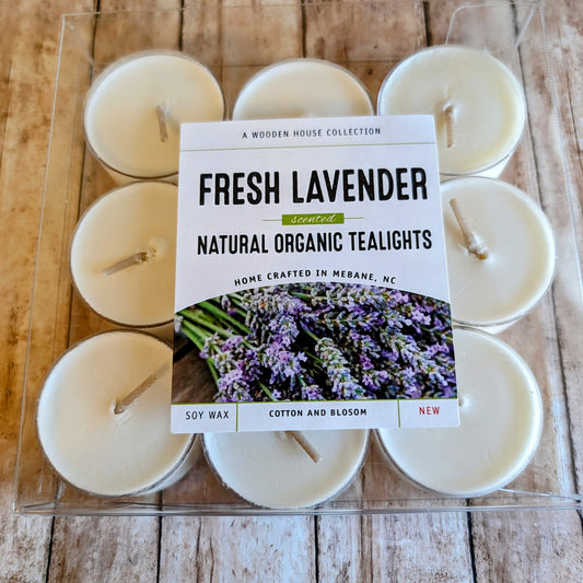 HANDCRAFTED FRESH LAVENDER Organic Plant Base Tealight