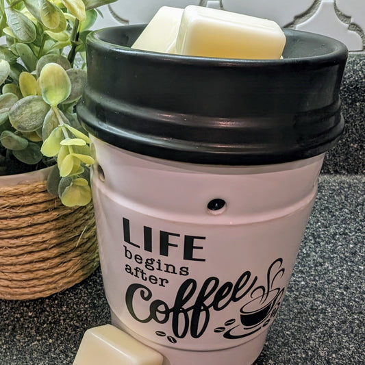 CERAMIC FRAGRANCE WARMER "Life Begins After Coffee"