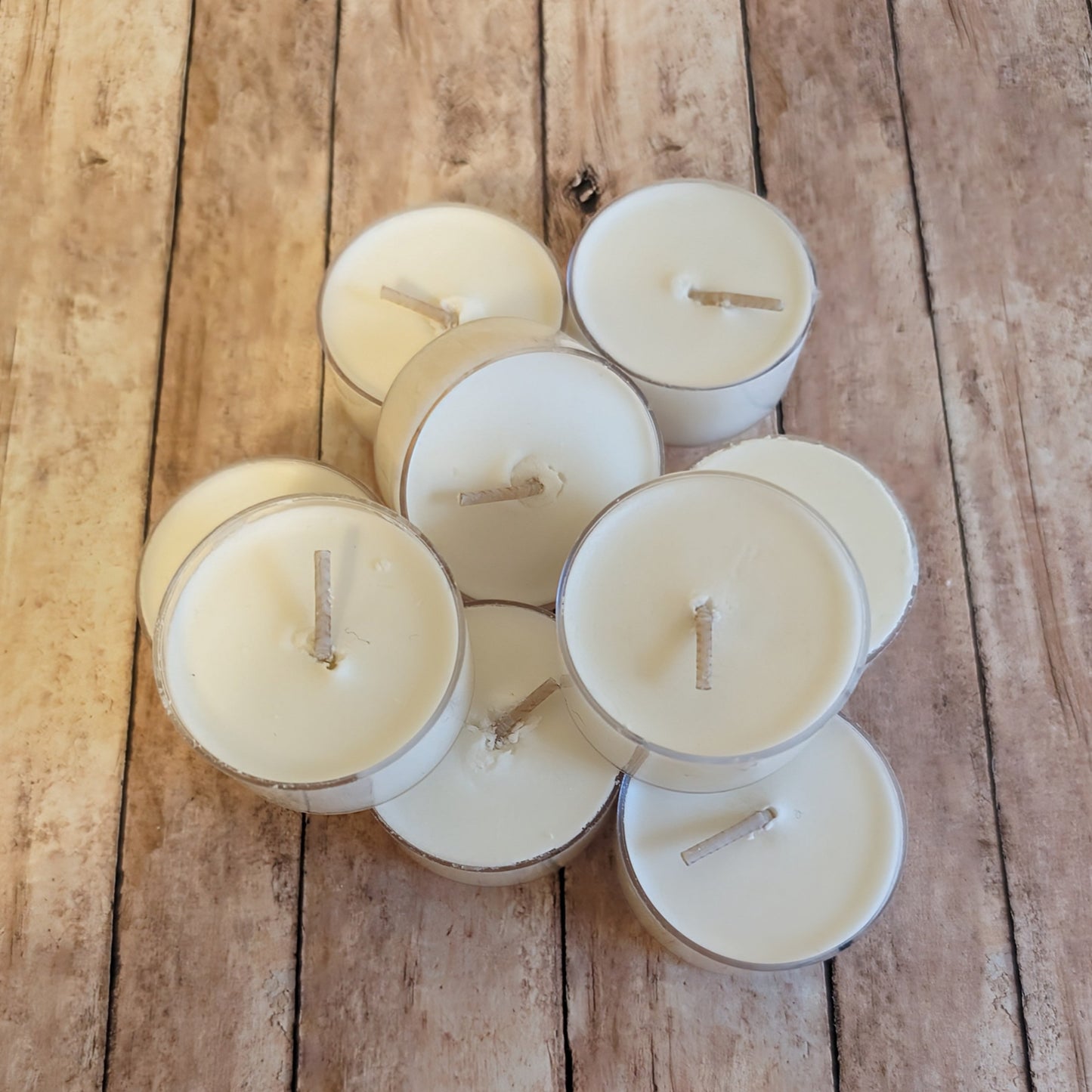 HANDCRAFTED GARDEN MINT Organic Base Plant Tealights-Cotton & Blossom Collection