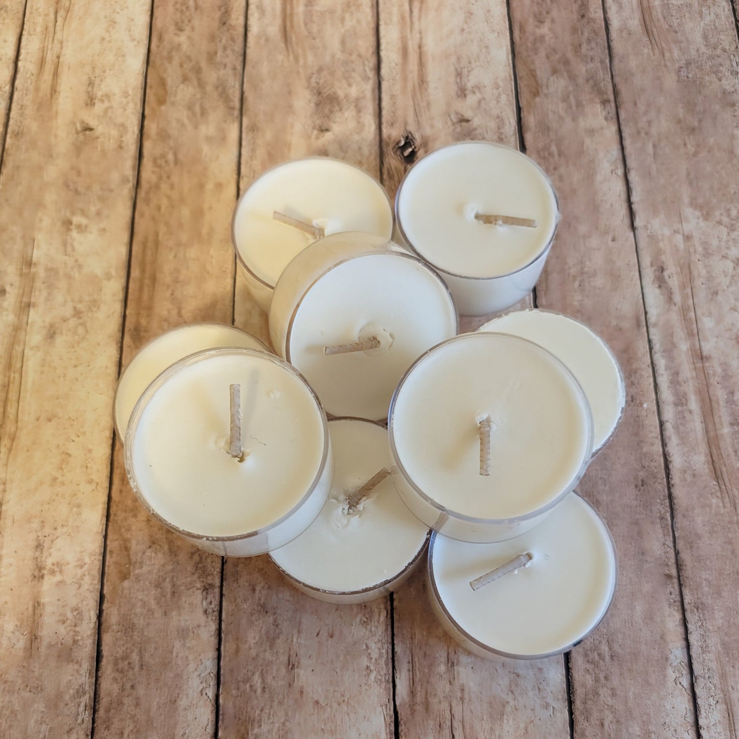 HANDCRAFTED LEMON VERBENA Organic Base Plant Tealights-Cotton & Blossom Collection