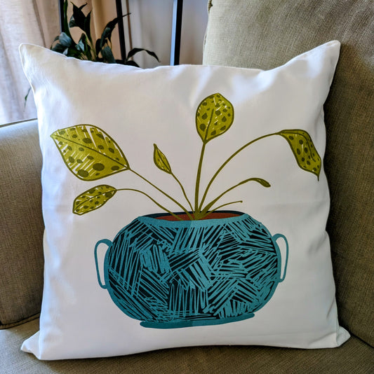 "GREEN PLANT" Decorative Pillow Cover-Cotton & Blossom Collection